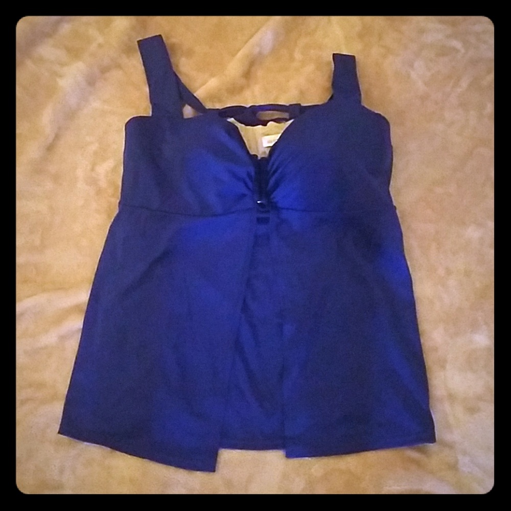 Cacique Lane Bryant Blue Flowy Tankini Swim